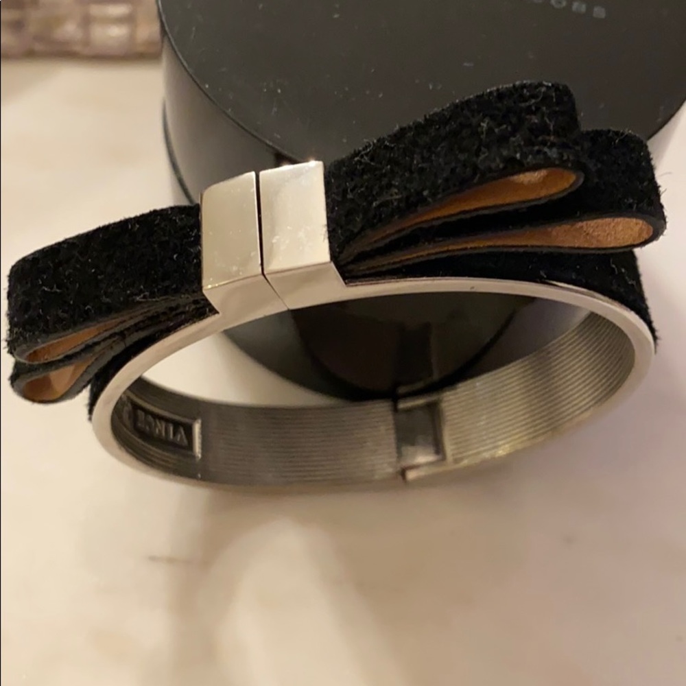 Black Velvet Silver Hinged Vince Camuto Bracelet